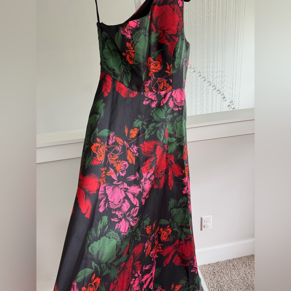 Anthropologie Hutch Elegant One-Shoulder Floral Evening Gown - Picture 6 of 8